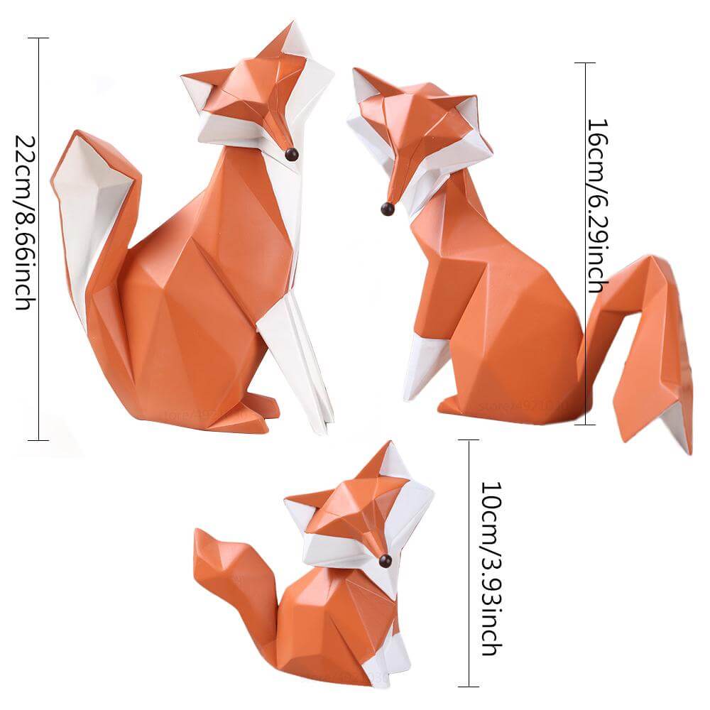 Nordic Geometric Abstract Fox Figurines - MaviGadget
