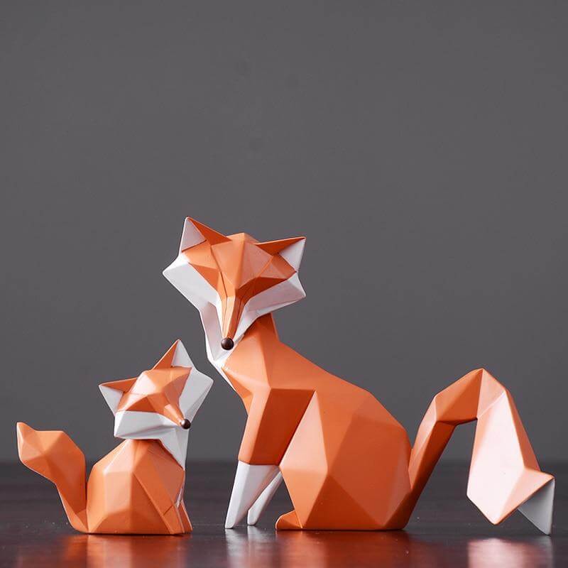 Nordic Geometric Abstract Fox Figurines - MaviGadget