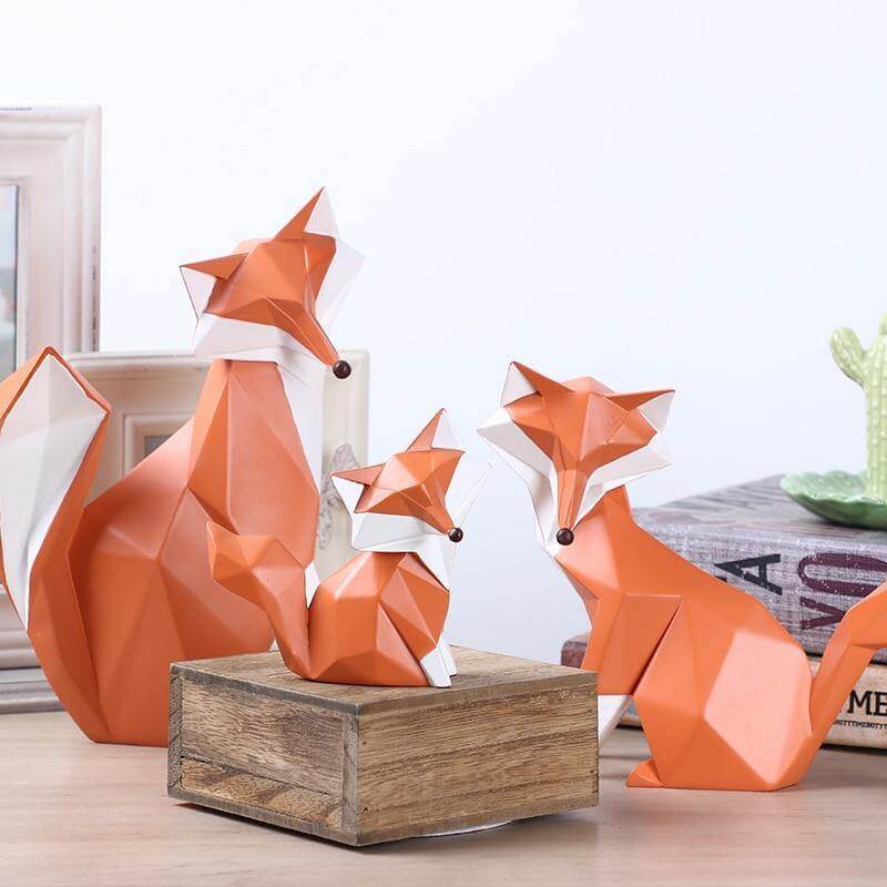 Nordic Geometric Abstract Fox Figurines - MaviGadget