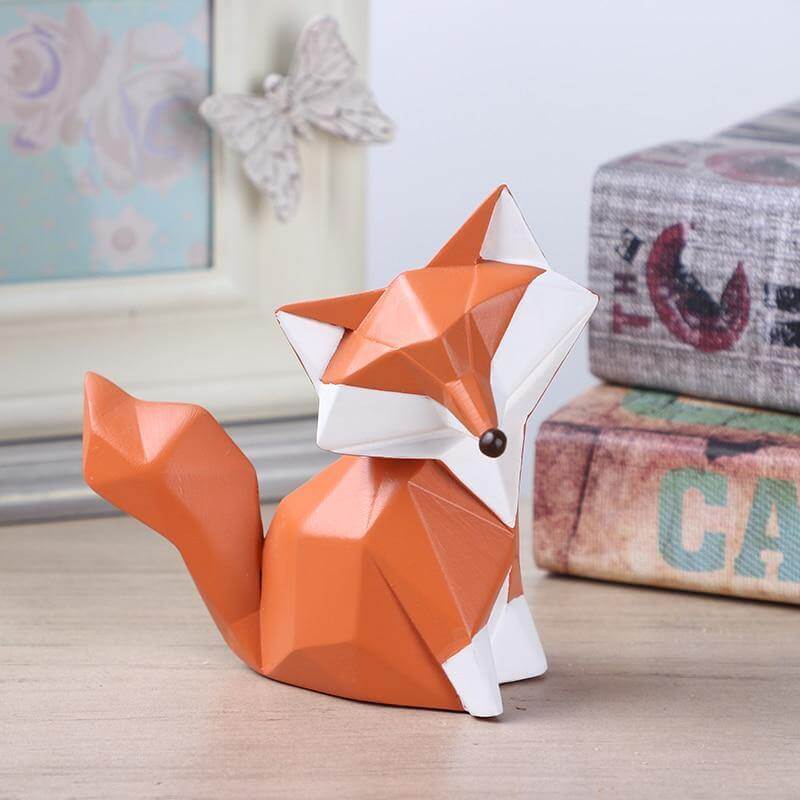 Nordic Geometric Abstract Fox Figurines - MaviGadget