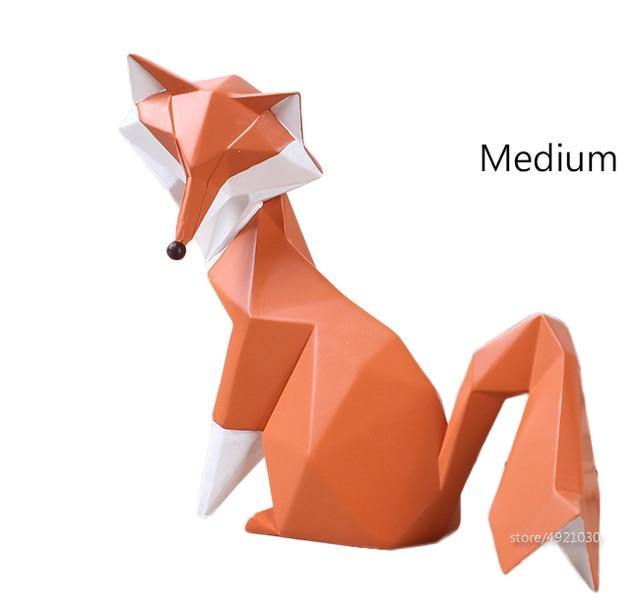 Nordic Geometric Abstract Fox Figurines - MaviGadget