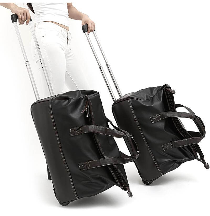 Rolling Leather Luggage Waterproof Suitcase - MaviGadget