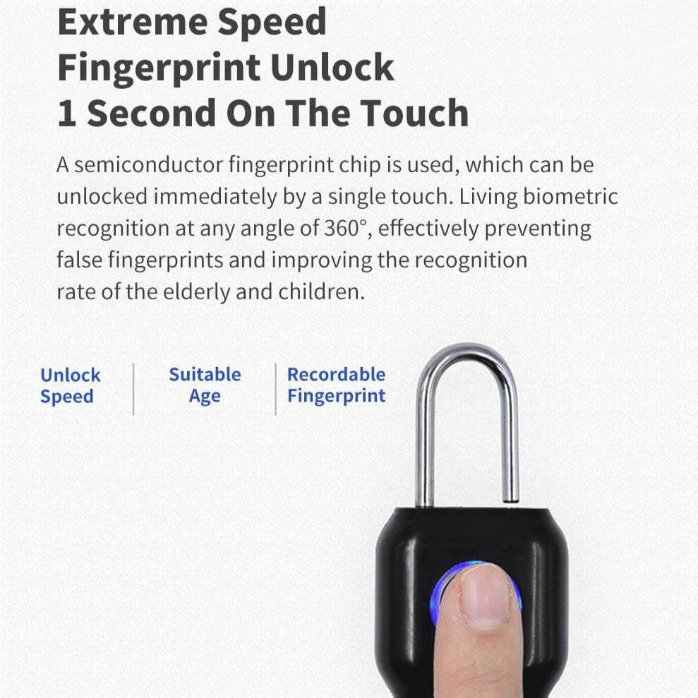 Smart Keyless Waterproof USB Fingerprint Lock - MaviGadget