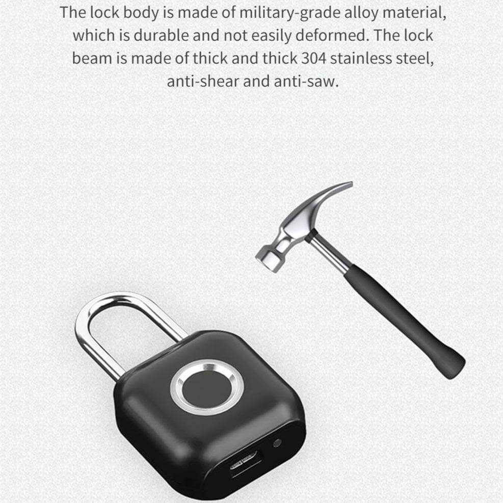 Smart Keyless Waterproof USB Fingerprint Lock - MaviGadget