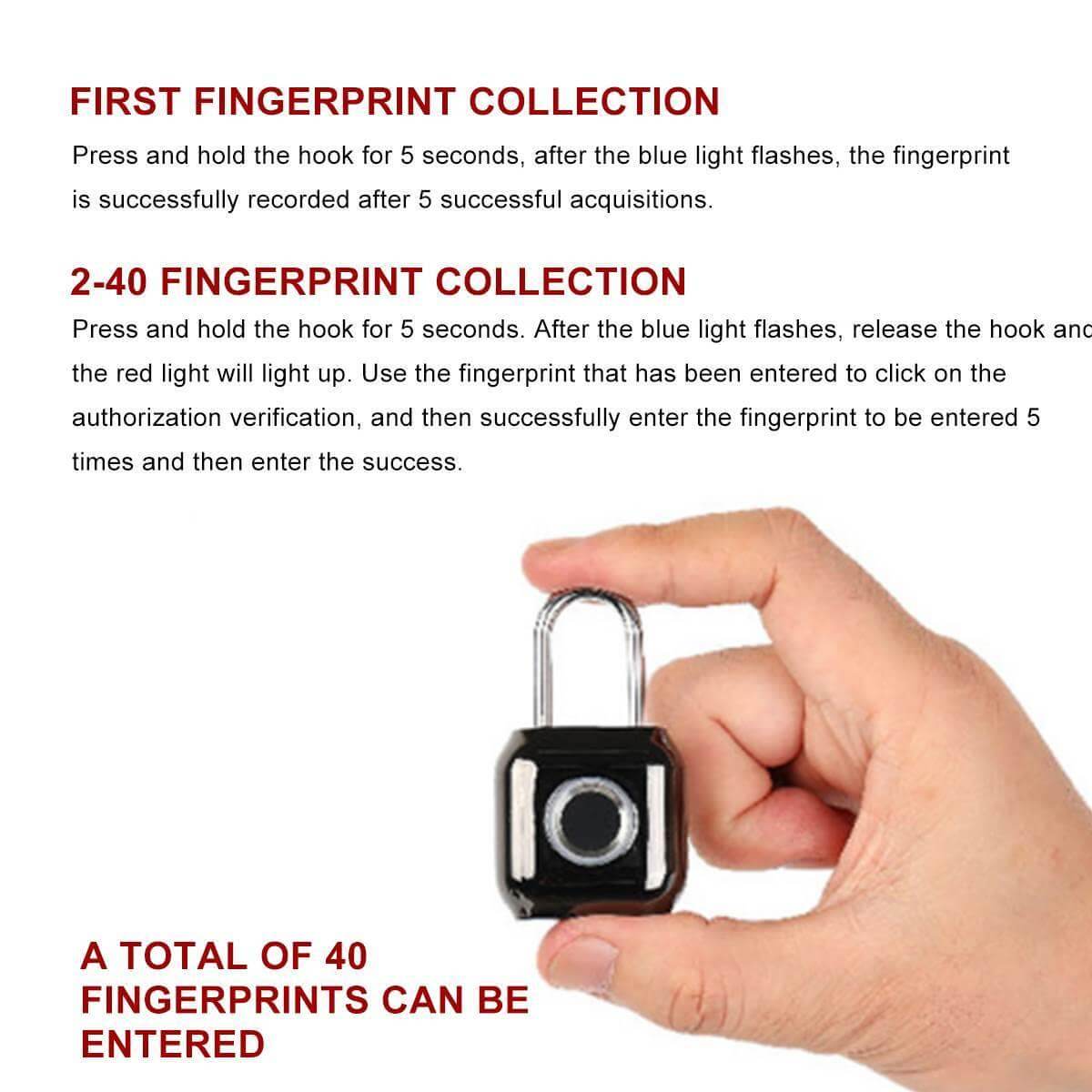 Smart Keyless Waterproof USB Fingerprint Lock - MaviGadget