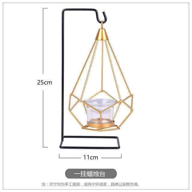 Nordic Gold Geometric Metal Candle Holder - MaviGadget