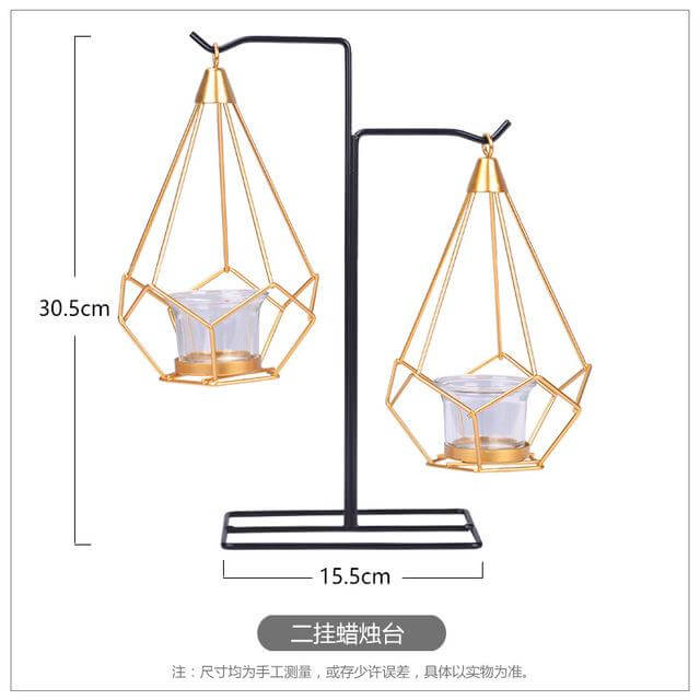 Nordic Gold Geometric Metal Candle Holder - MaviGadget