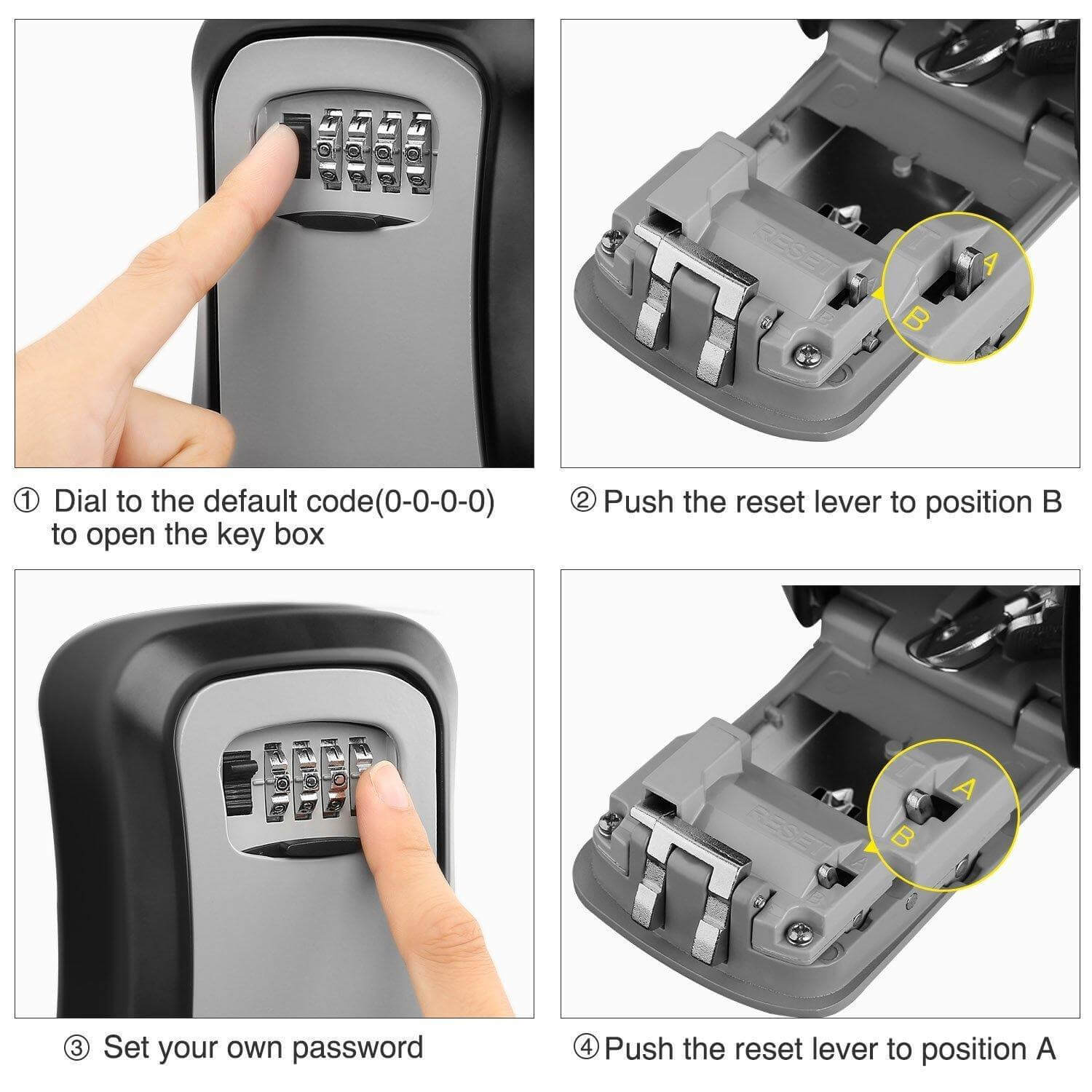 Weatherproof 4-Digit Combination Key Storage Lock Box - MaviGadget