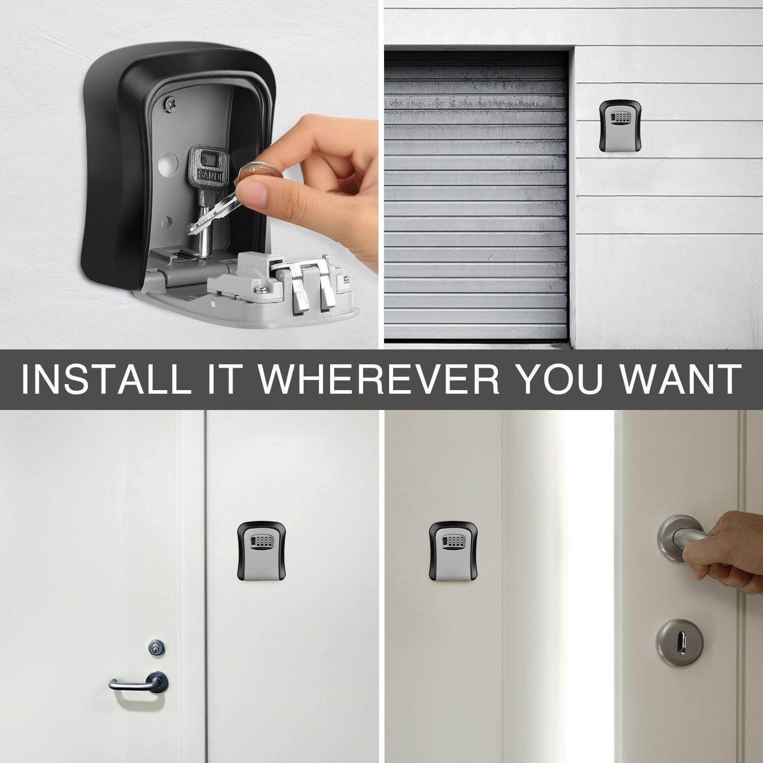 Weatherproof 4-Digit Combination Key Storage Lock Box - MaviGadget