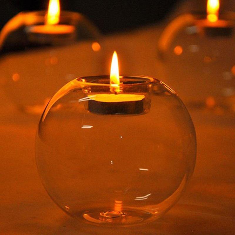2pcs Crystal Glass Simple Candle Holder - MaviGadget