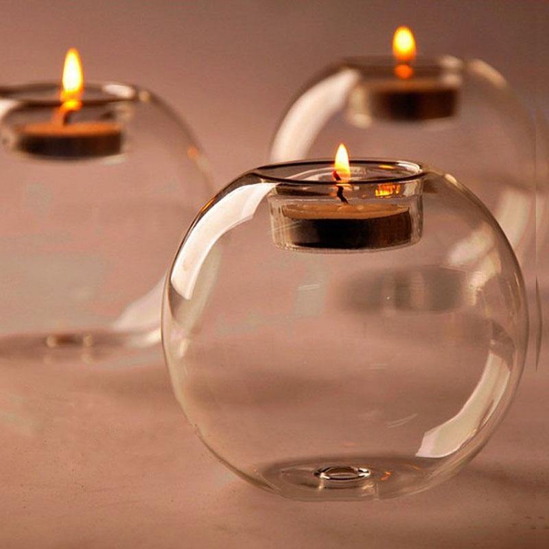 2pcs Crystal Glass Simple Candle Holder - MaviGadget