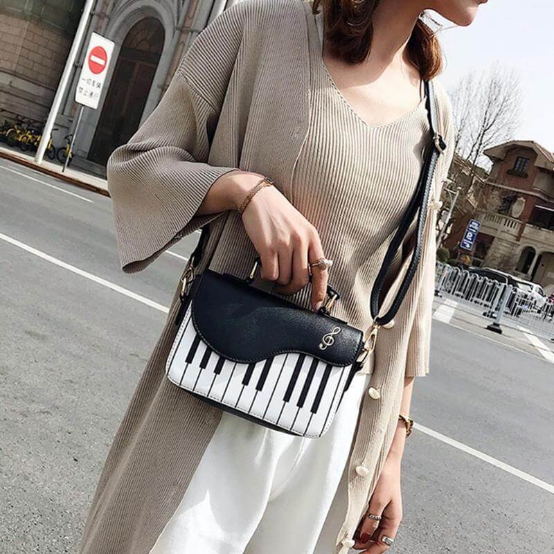 Leather Crossbody Piano Pattern Handbag - MaviGadget