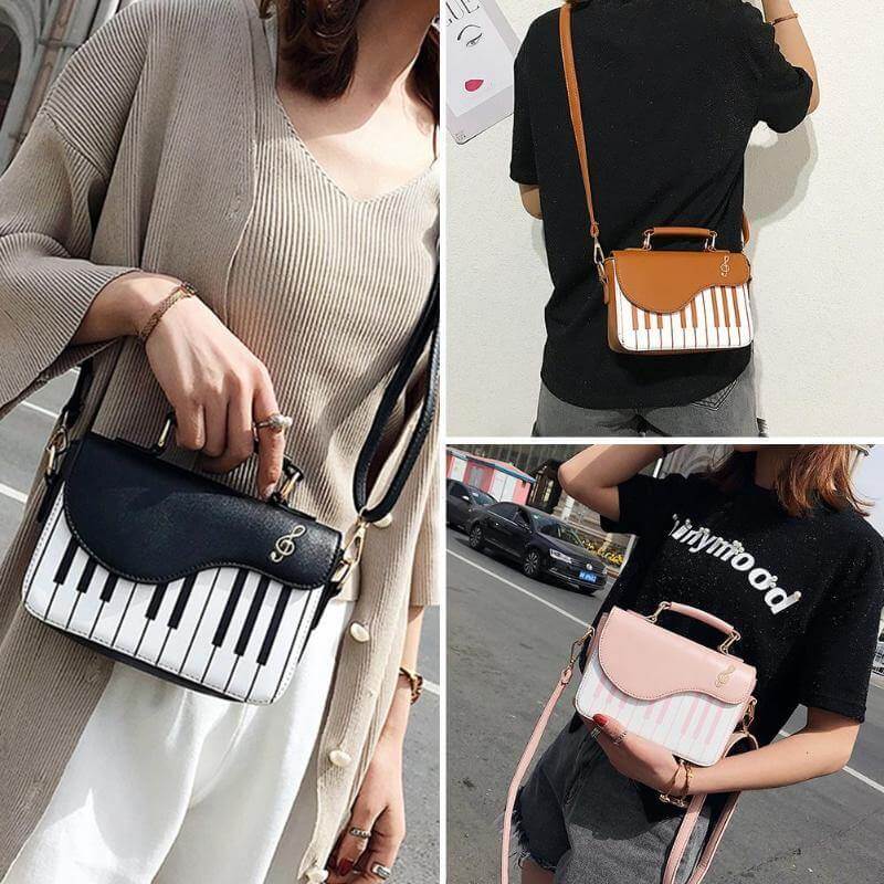 Leather Crossbody Piano Pattern Handbag - MaviGadget