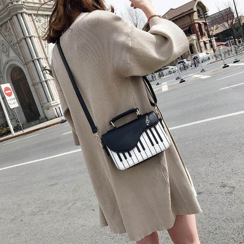 Leather Crossbody Piano Pattern Handbag - MaviGadget