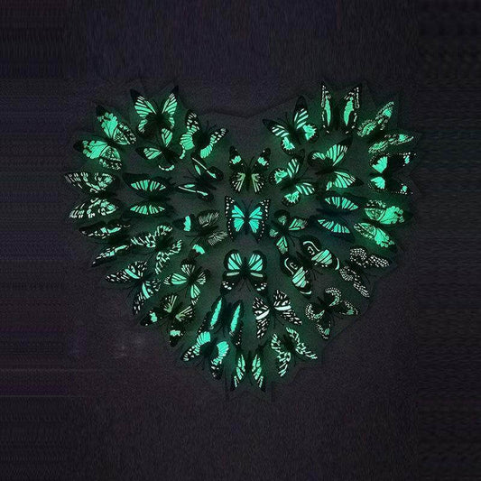 12 Pcs Luminous Butterfly Sticker - MaviGadget
