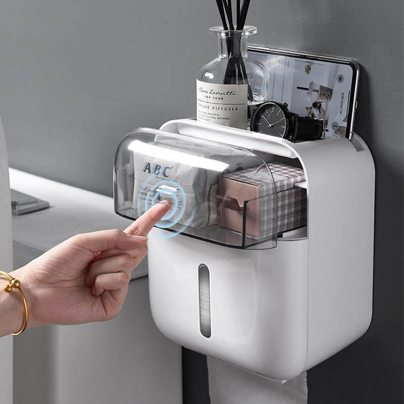 Waterproof Wall Mounted Bathroom Tissue Organizer - MaviGadget