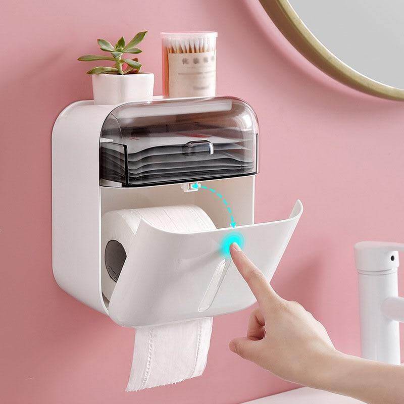 Waterproof Wall Mounted Bathroom Tissue Organizer - MaviGadget