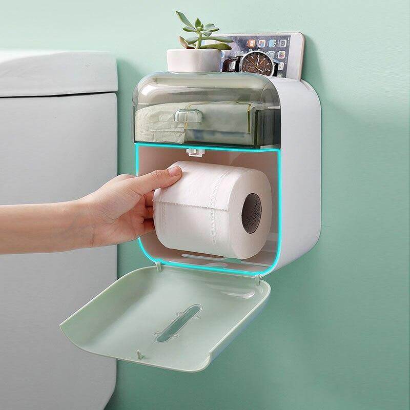 Waterproof Wall Mounted Bathroom Tissue Organizer - MaviGadget