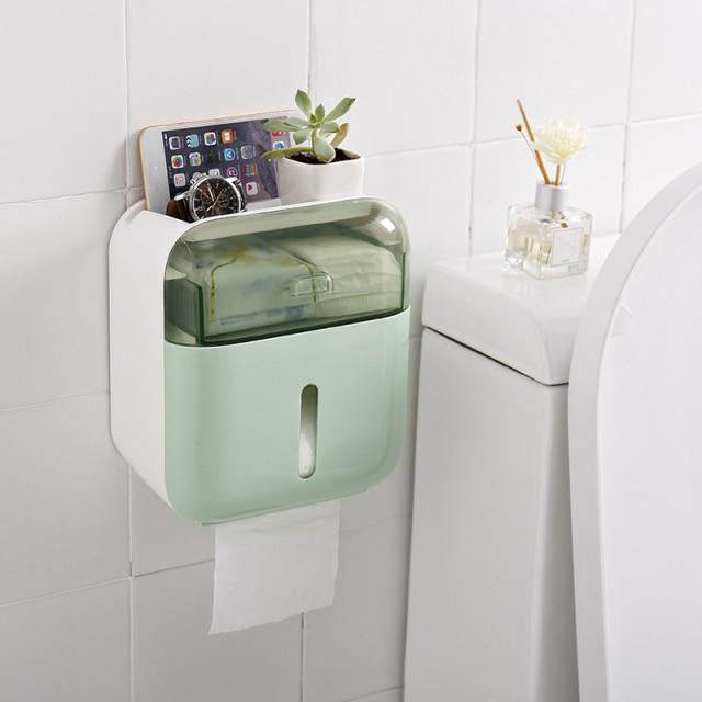 Waterproof Wall Mounted Bathroom Tissue Organizer - MaviGadget