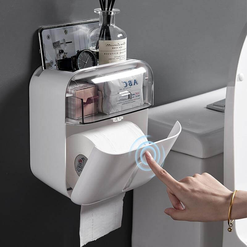 Waterproof Wall Mounted Bathroom Tissue Organizer - MaviGadget