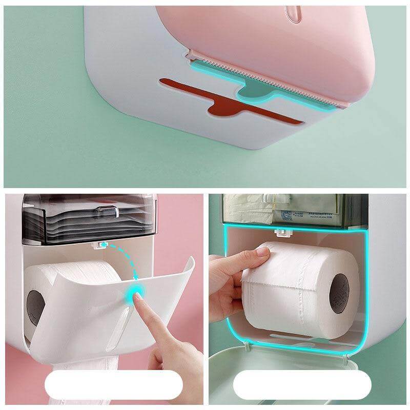 Waterproof Wall Mounted Bathroom Tissue Organizer - MaviGadget