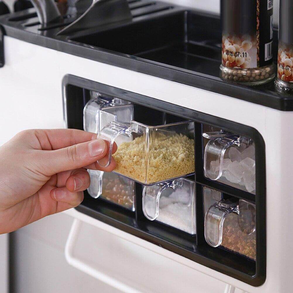 Multipurpose Useful Shelf Seasoning Storage Organizer with Phone Holder - MaviGadget