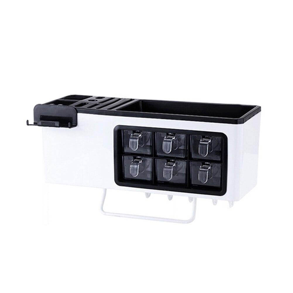 Multipurpose Useful Shelf Seasoning Storage Organizer with Phone Holder - MaviGadget