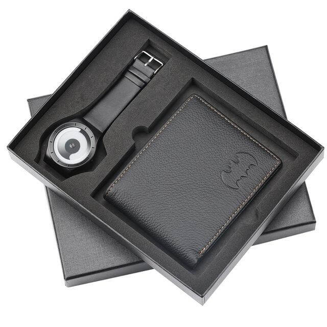Men Watches Steel/Leather Gift Set - MaviGadget