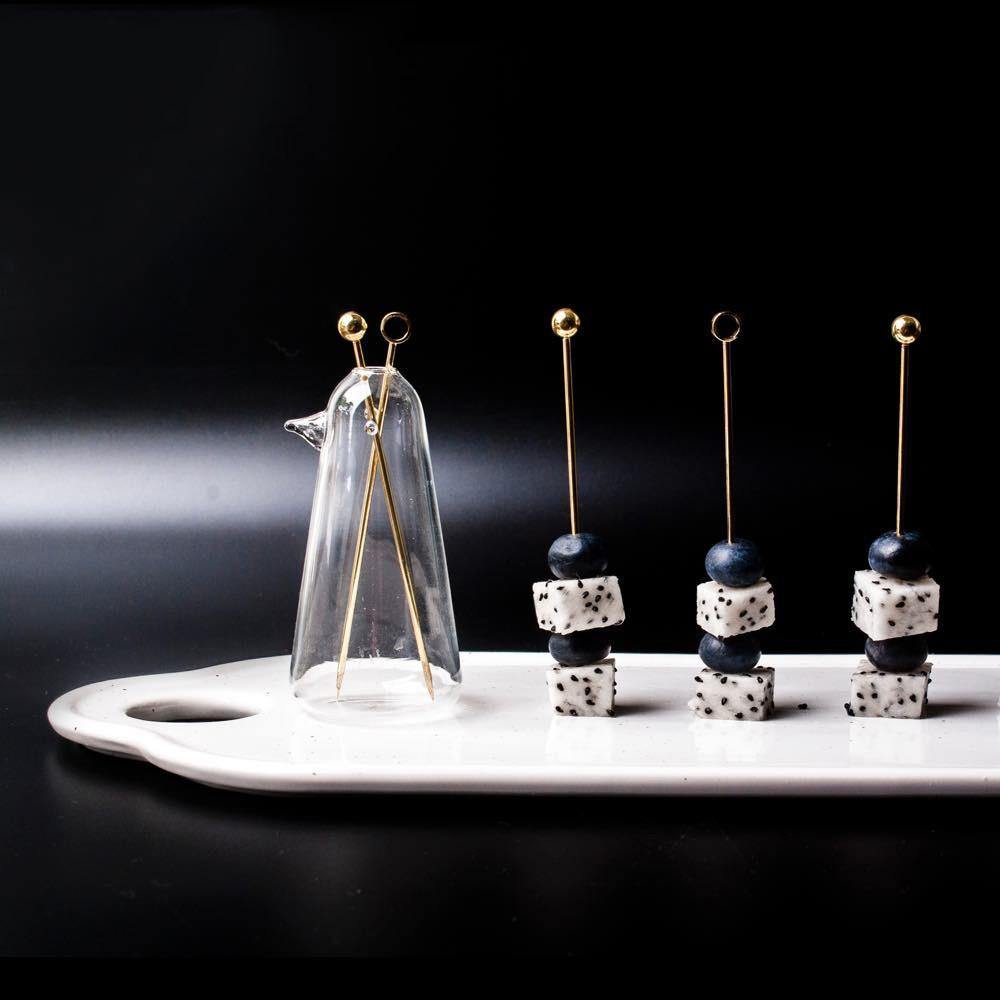 Elegant Stainless Steel Fruit Fork Jar - MaviGadget