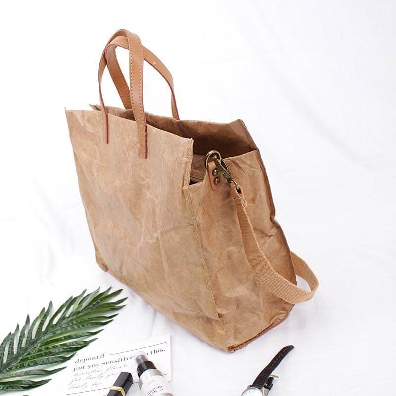 Women Kraft Paper Handbag and Shoulder Bag - MaviGadget