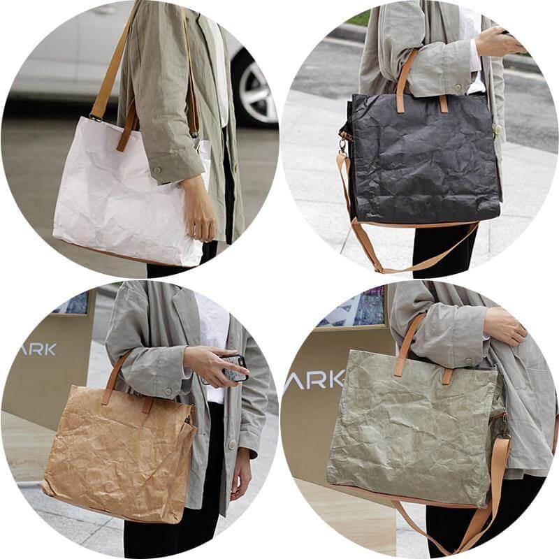 Women Kraft Paper Handbag and Shoulder Bag - MaviGadget