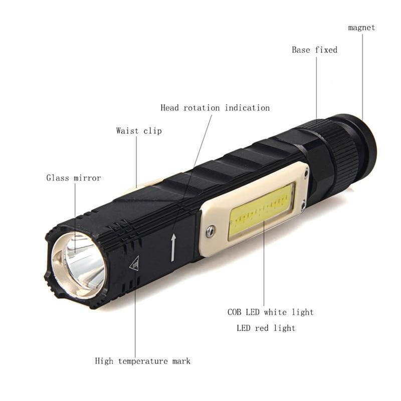 Rechargeable Magnetic Adjustable Camping Flashlight - MaviGadget