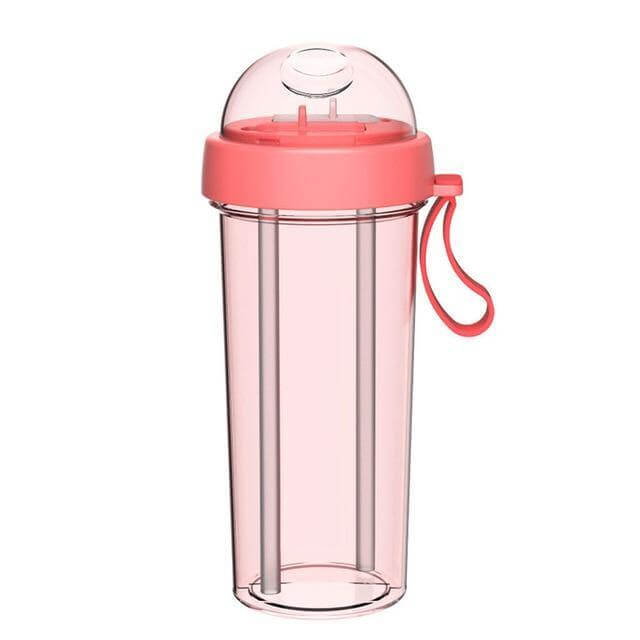 Dual Straw Separate Drink Bottle - MaviGadget