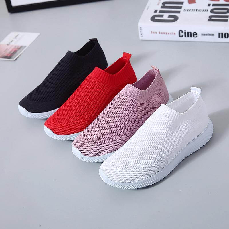 Breathable Slip on Knit Running Shoes - MaviGadget