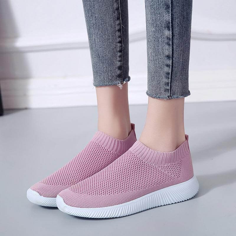 Breathable Slip on Knit Running Shoes - MaviGadget