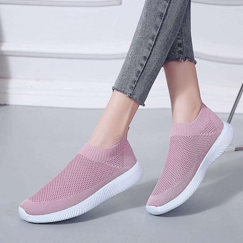 Breathable Slip on Knit Running Shoes - MaviGadget
