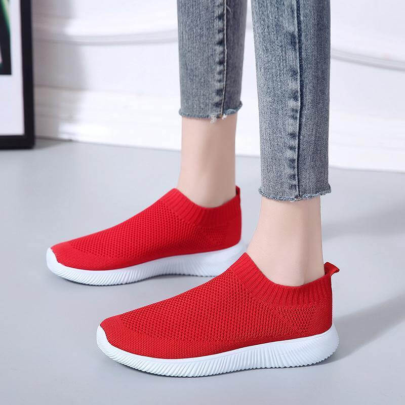 Breathable Slip on Knit Running Shoes - MaviGadget
