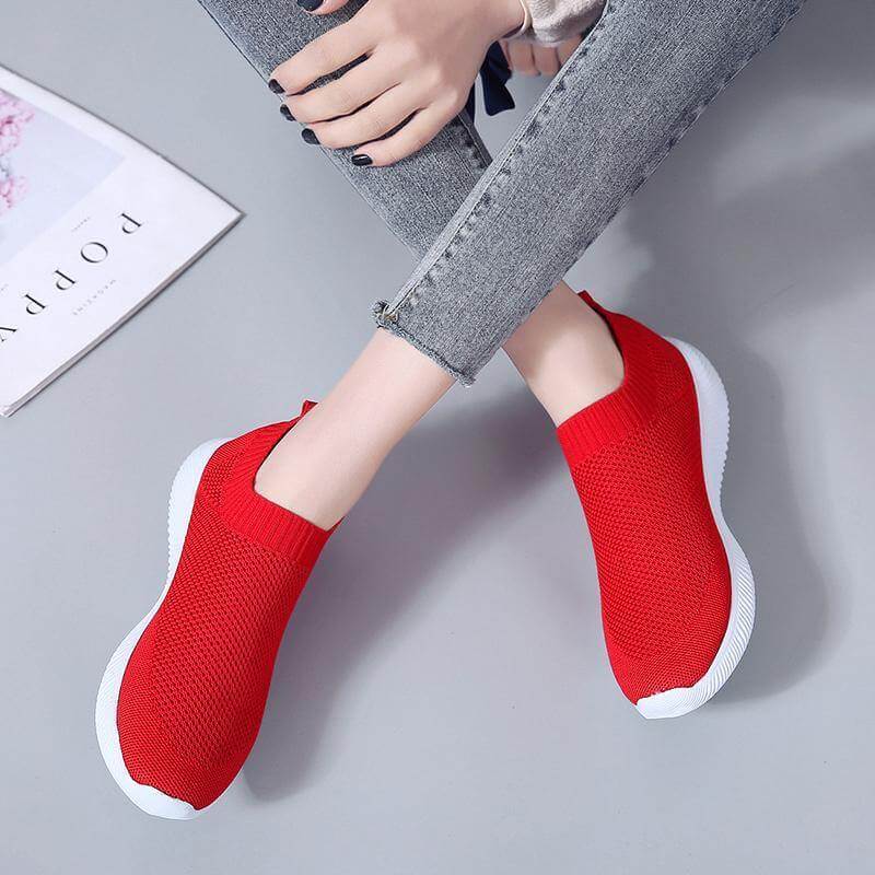 Breathable Slip on Knit Running Shoes - MaviGadget