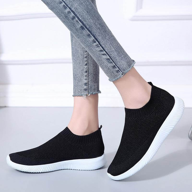 Breathable Slip on Knit Running Shoes - MaviGadget