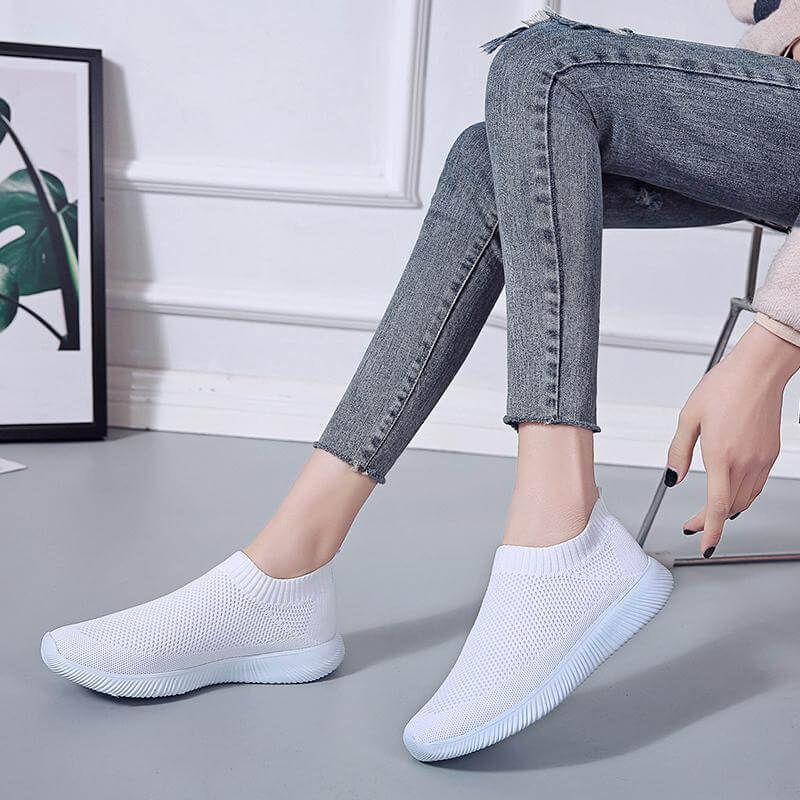 Breathable Slip on Knit Running Shoes - MaviGadget