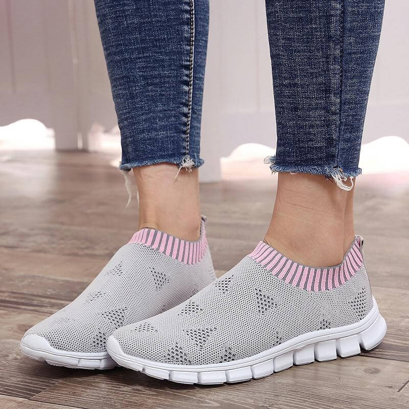 Breathable Slip on Knit Running Shoes - MaviGadget