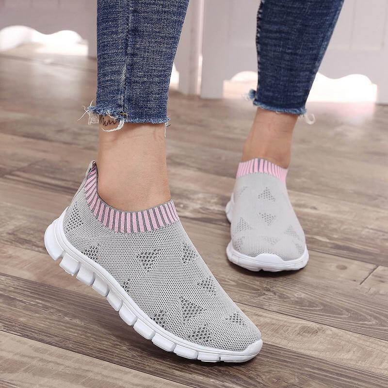 Breathable Slip on Knit Running Shoes - MaviGadget