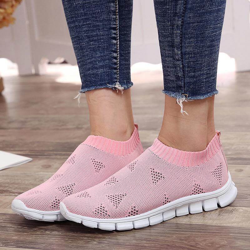 Breathable Slip on Knit Running Shoes - MaviGadget