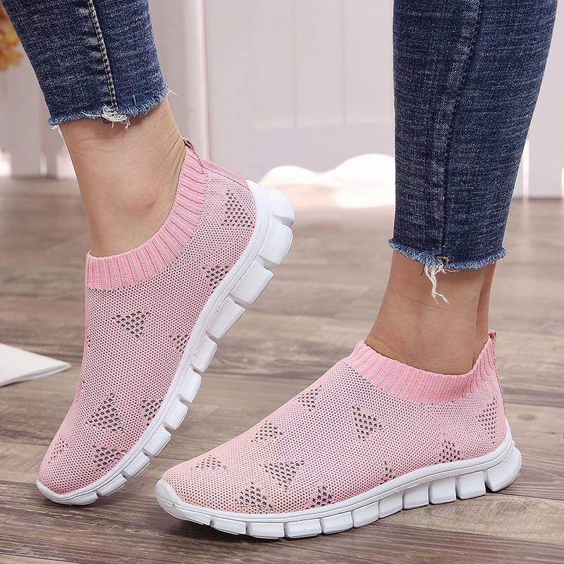 Breathable Slip on Knit Running Shoes - MaviGadget