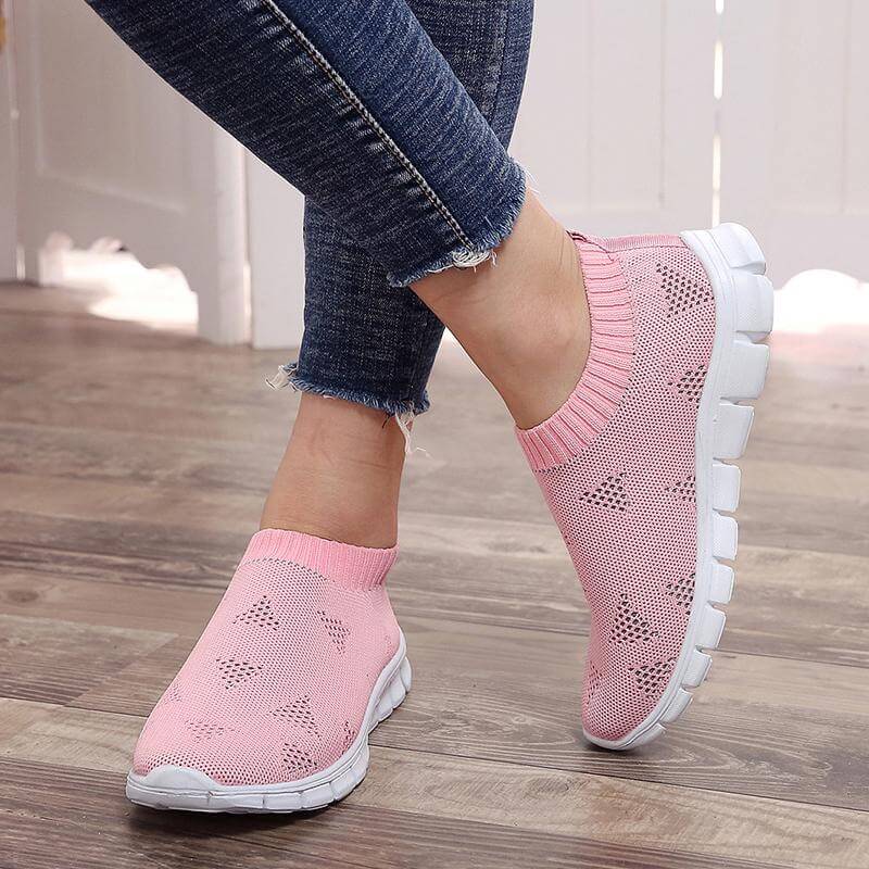 Breathable Slip on Knit Running Shoes - MaviGadget