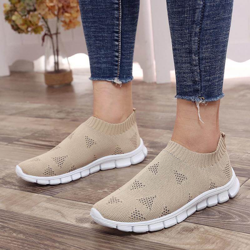 Breathable Slip on Knit Running Shoes - MaviGadget