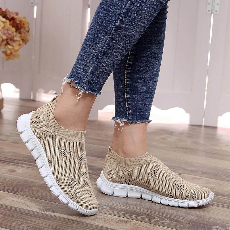 Breathable Slip on Knit Running Shoes - MaviGadget