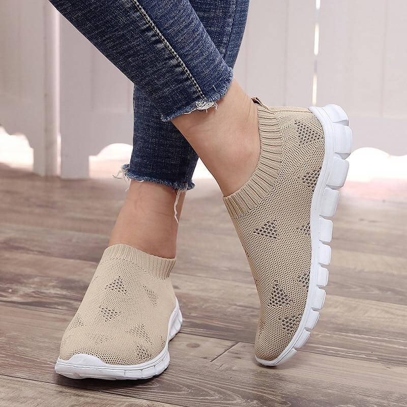 Breathable Slip on Knit Running Shoes - MaviGadget
