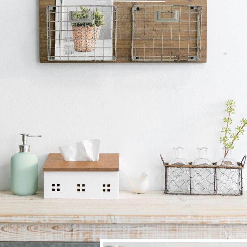 Wooden Nordic House Tissue Box - MaviGadget