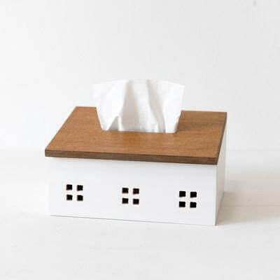 Wooden Nordic House Tissue Box - MaviGadget